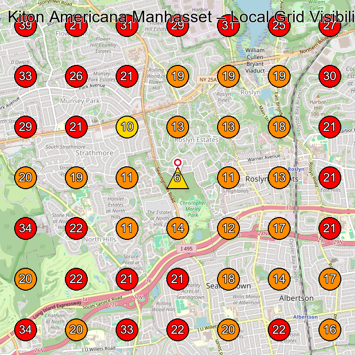 Kiton Americana Manhasset GeoGrid visibility map for Clothing Store in Manhasset
